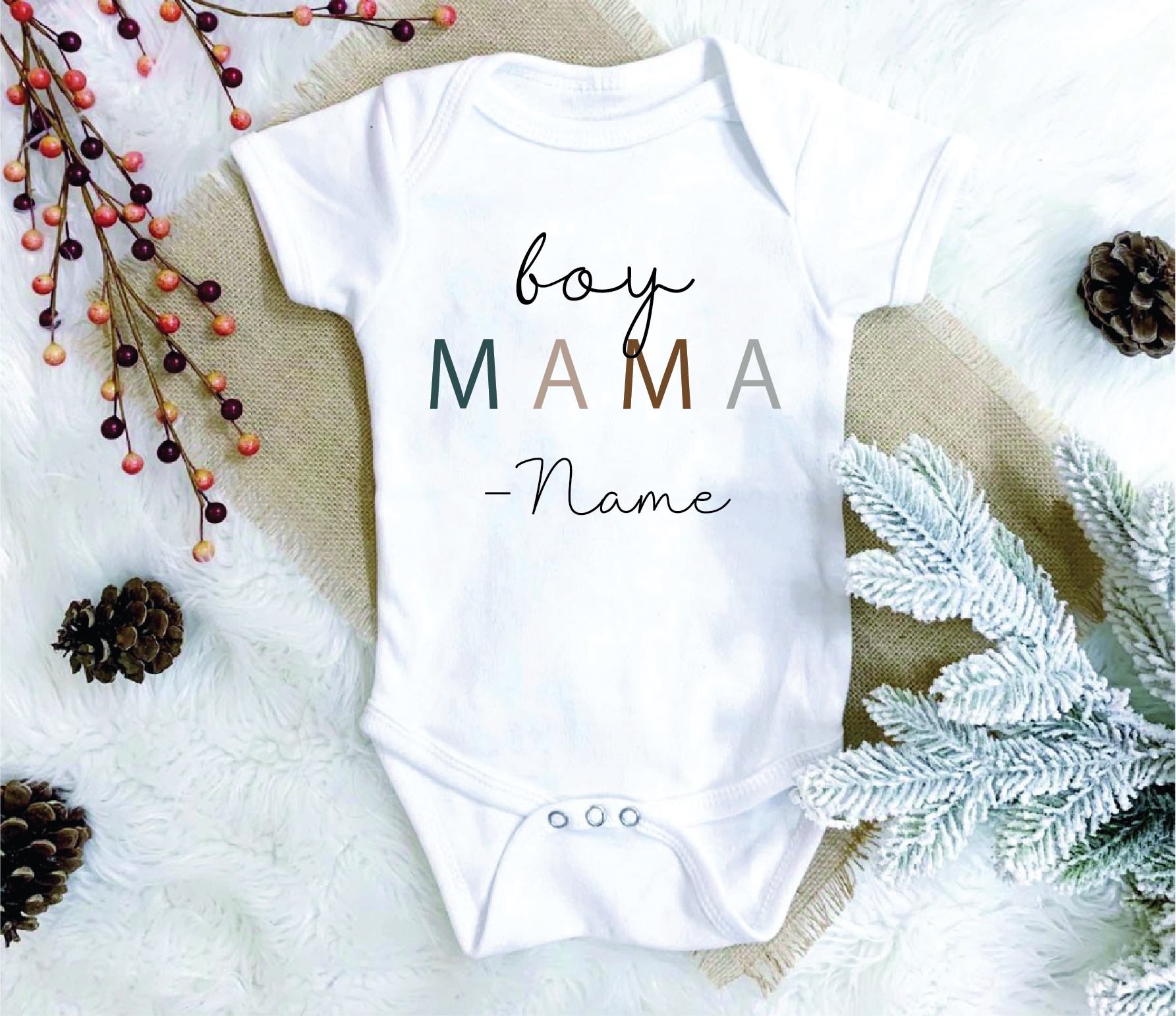 Personalised Baby Mama White Cotton Baby Romper